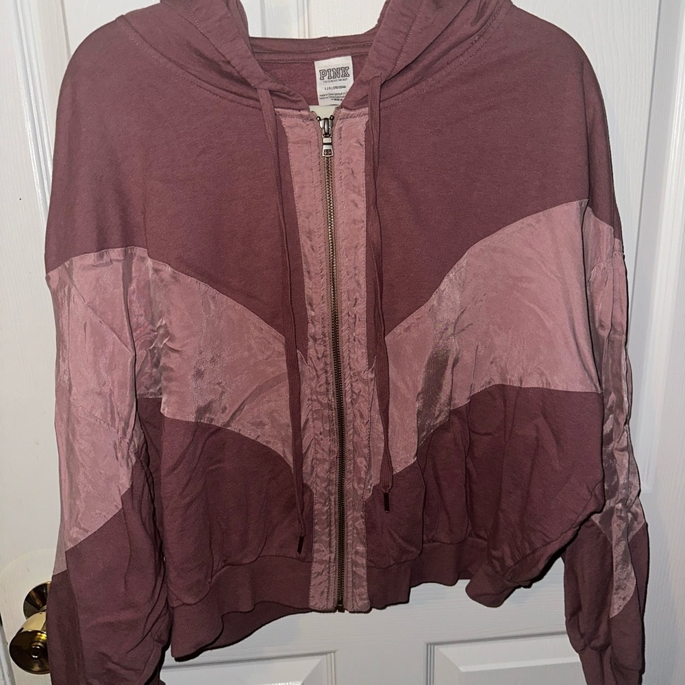 PINK VS cropped jacket zip up